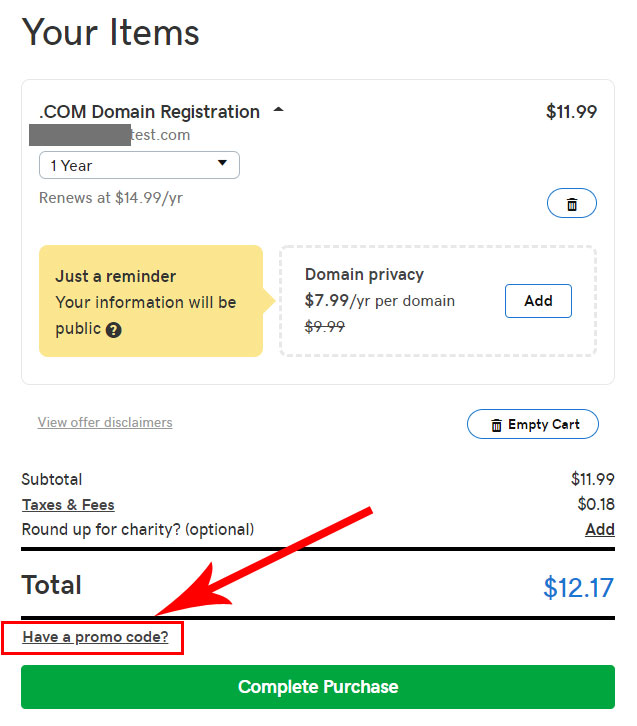godaddy promo code